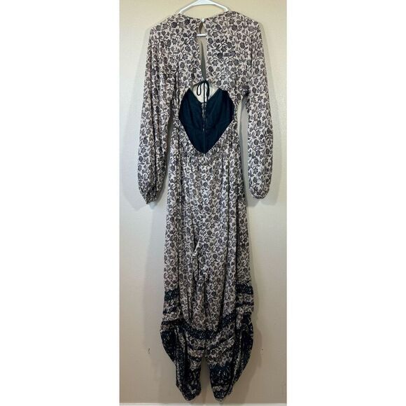 Free People Forever Timeless Soulmate Flowy Bohemian Jumpsuit W/ Back Cut Out S - Picture 4 of 16